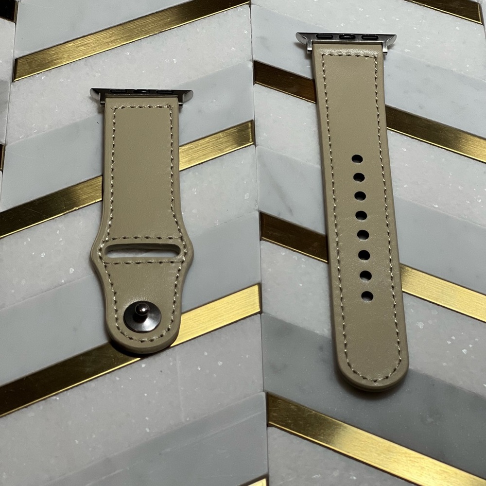 #1 antique white cream Genuine Leather Apple Watch Band